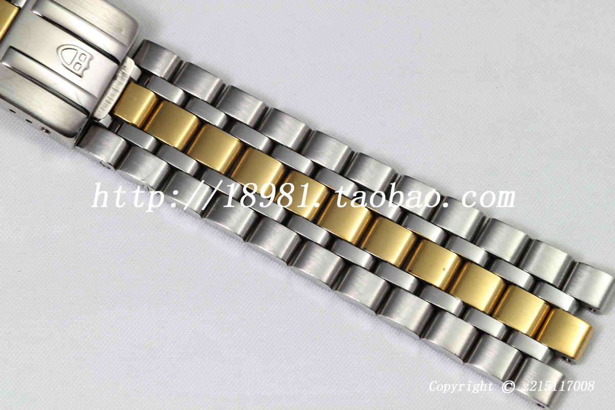 帝/陀 手表配件 表带 间金 实心钢带 5珠 钢带 表带 13  17 19mm