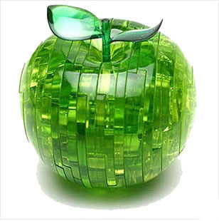 3D立体水晶拼图 ★ 红绿苹果拼图立体拼图 0.25