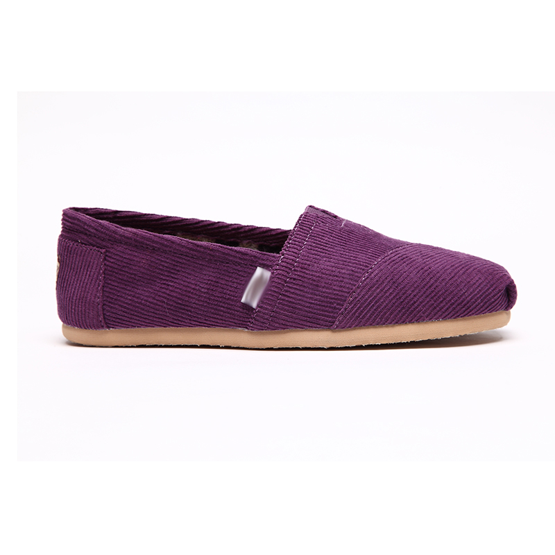紫色 灯芯绒 女鞋