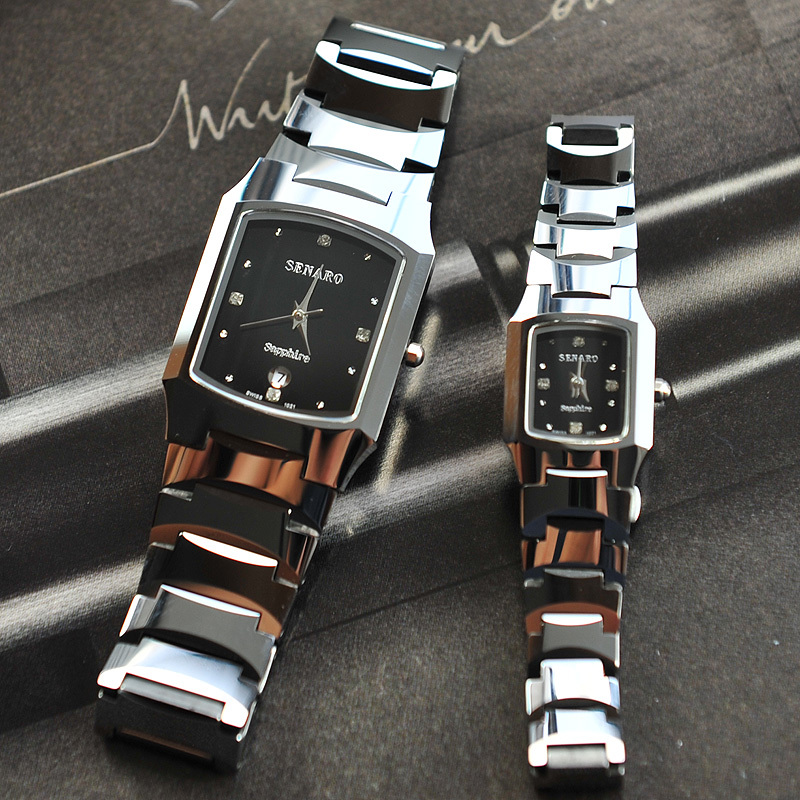 原装正品瑞士品牌 钨钢手表 蓝宝石水晶玻璃镜面 高档情侣手表