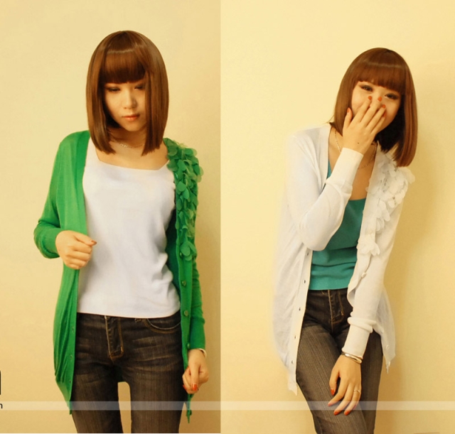 2011女新款夏装韩版针织薄外套中长款针织开衫/空调衫/女防晒衫