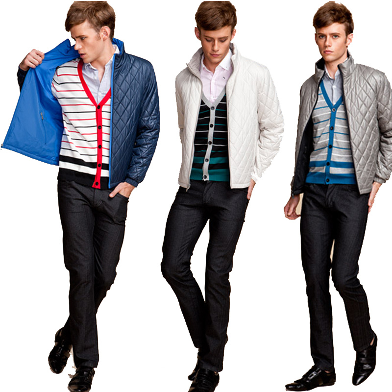 斯波帝卡 2011新款男装 棉衣外套 休闲保暖立领两面穿 蓝白黑3色