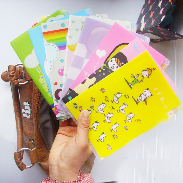 韩国文具 超可爱 卡通三层票据夹 小号文件袋 相片夹