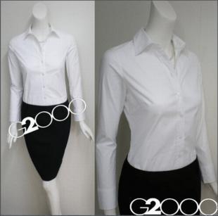 G2000 风格 衬衫 女装 正品 原单 纯白色气质 长袖衬衫 千姿色店