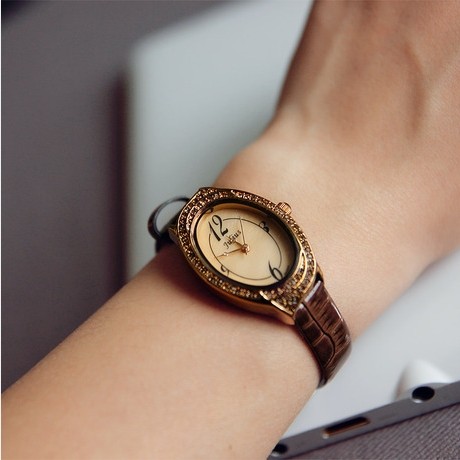 新款正品聚利时julius韩国时尚女表女士腕表镶水钻表椭圆时装手表