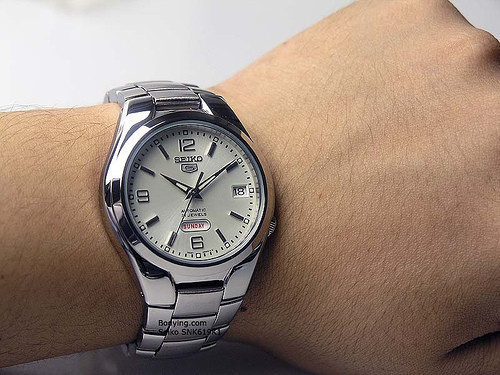 365时间廊■SEIKO 精工独立星期视窗机械手錶 精钢手表