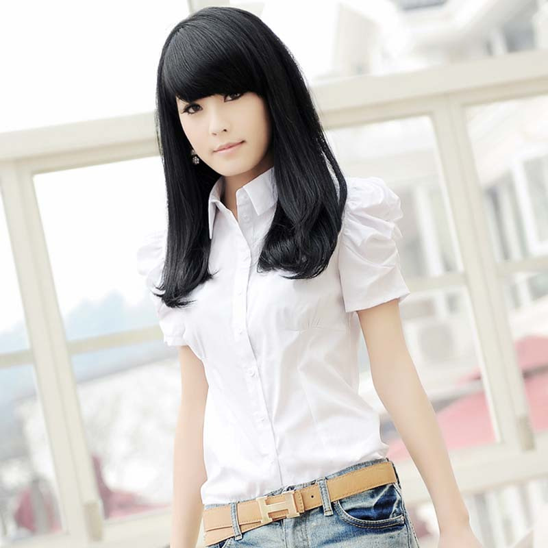 2011春夏新款 衬衫 女 短袖 韩版 职业立领修身衬衣