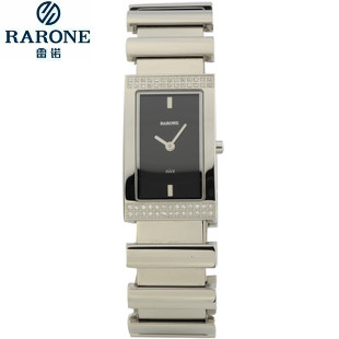 RARONE/雷诺手表 方形镶石腕表 钢带石英女表 75014 正品全国联保