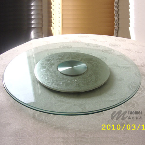 【淘美】银福禄高档餐桌转盘直径70公分厚1公分/玻璃转盘