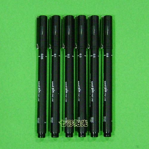 三菱针管笔//黑（0.05mm、0.1mm、0.2mm、0.3mm、0.5mm、0.8mm）