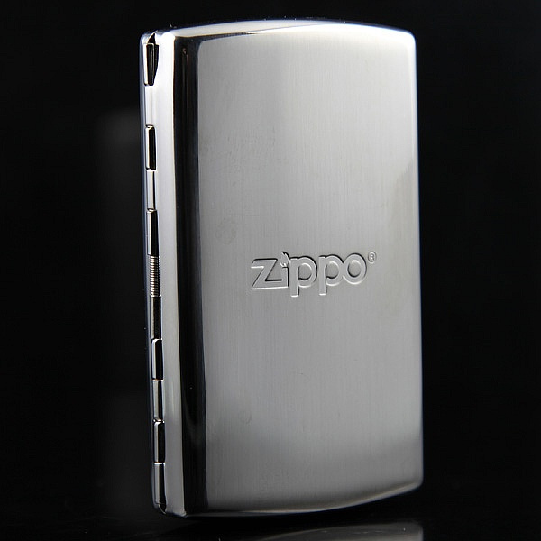 江南礼品 原装正品ZIPPO烟盒 顶级不锈钢烟盒 12支装（亮银）