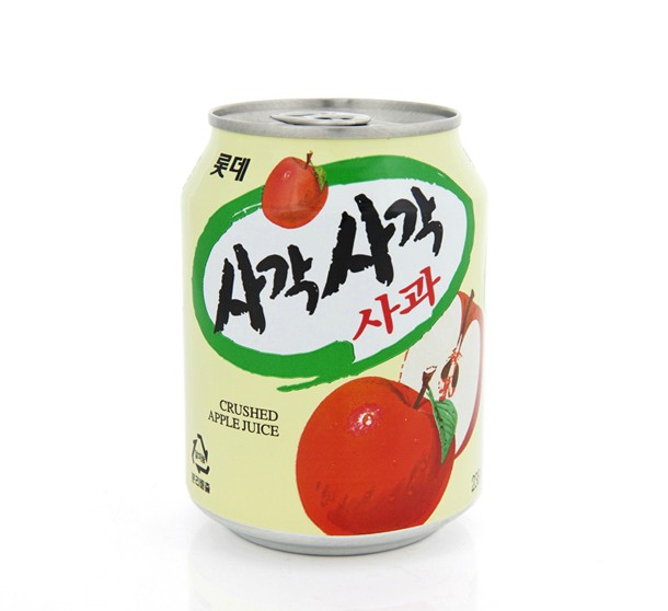 韩国 乐天苹果汁饮料180ml罐装进口零食 原汁原味夏日解渴良品