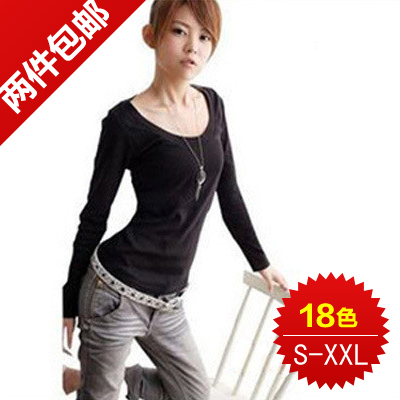 秋装新款新品2011女装韩版加大码修身长袖t恤女款时尚打底衫MC835