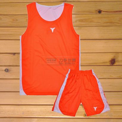 科比双面篮球服套装男橘色衣服训练队服背心篮球服定制印号两面