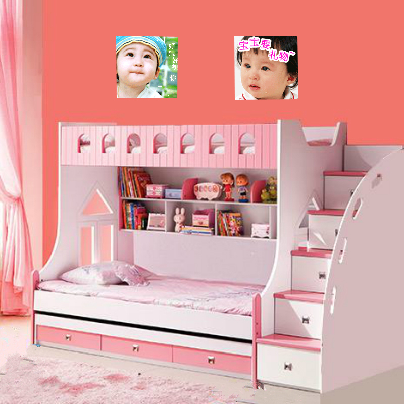 包物流环保儿童床双层床上下床子母床高低床组合床家具公主床现货