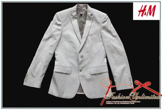 【原单】HM/H&M 2011春季新款 白色条纹 略修身 西服