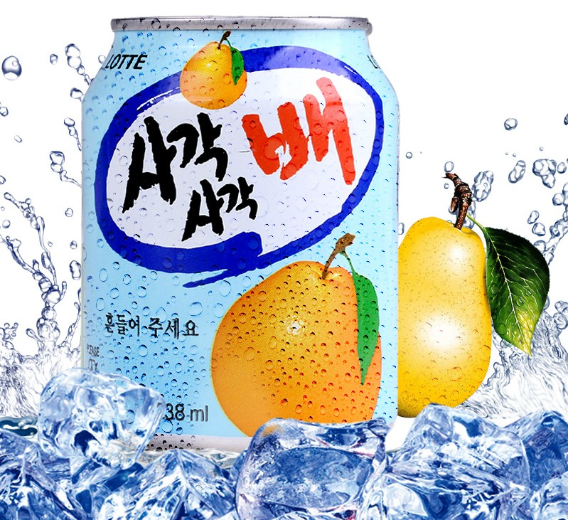 韩国 乐天梨汁饮料180ml(听) 果味饮料
