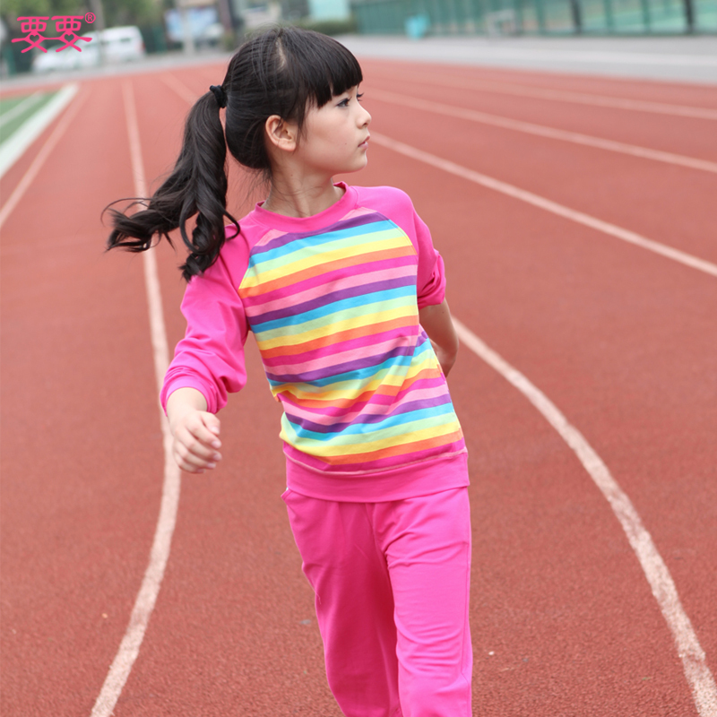 【要要】女童秋装2011新款套装儿童运动韩版中大童2件套条纹童装