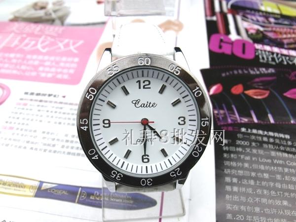 正品Caite/彩特手表男士女式手表超薄手表大字中老年人手表皮带款