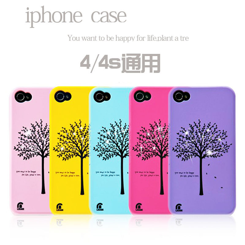 韩国 DSTORY iPhone 4/4S 水钻许愿树 树枝保护壳 磨砂手机套包邮