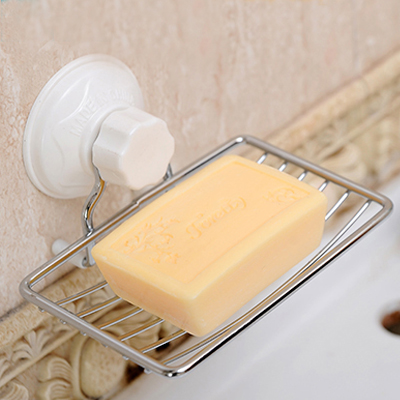 浴室肥皂架 强力吸盘式沥水架 简约创意金属置物架壁挂皂托香皂架