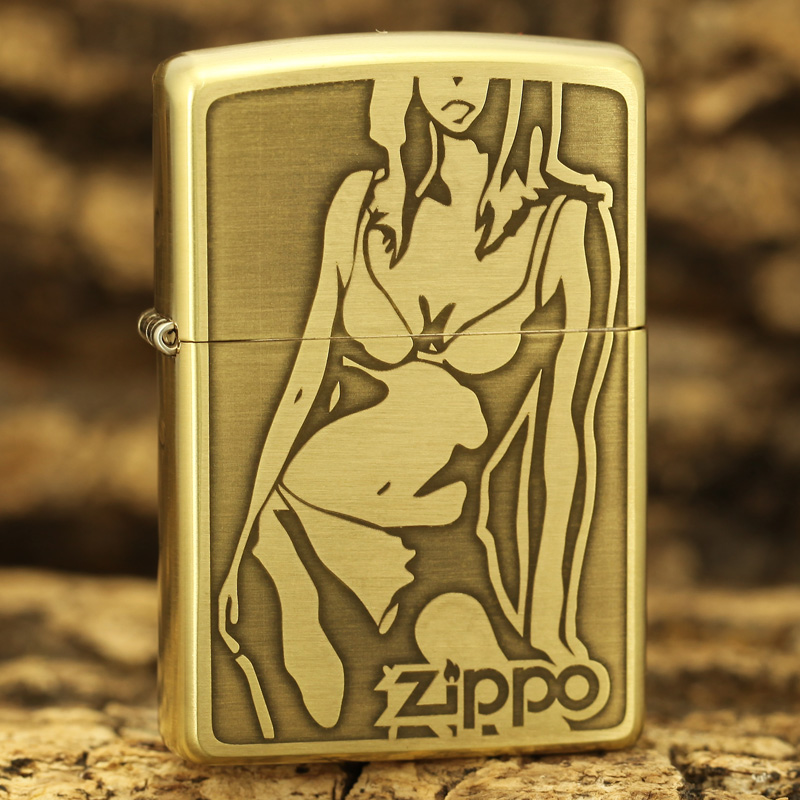 原装正品ZIPPO打火机之宝正版 纯铜两面深雕美女 性感女神 限量