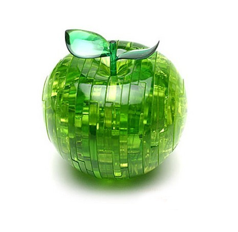 精品益智玩具 趣味绿色苹果3D立体水晶拼图 苹果魔方 儿童玩具