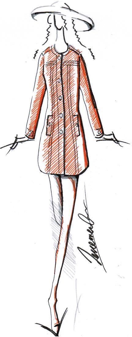 【初品】2011秋冬季新款女装单排扣毛呢大衣长款 橘色/黑色 061