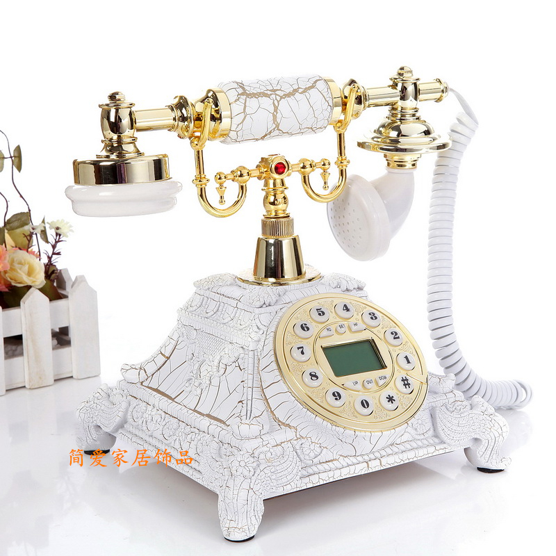 正品新款 仿古电话机 白色田园 欧式电话机 复古电话座机家用创意