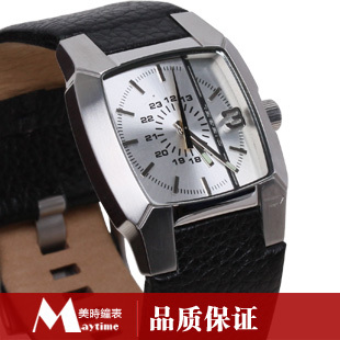 DZ-1089G 男表 瑞士机芯 30米防水 钢壳钢壳 真皮皮带手表