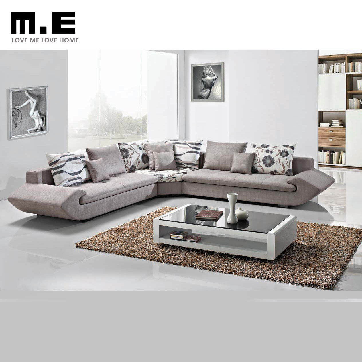 M.E-品牌布艺沙发 左3+右3+转角 L形转角沙发 体验价+包邮
