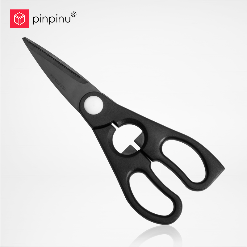 pinpinu/品品优 厨房剪刀碳化不锈钢剪刀黑钢剪刀