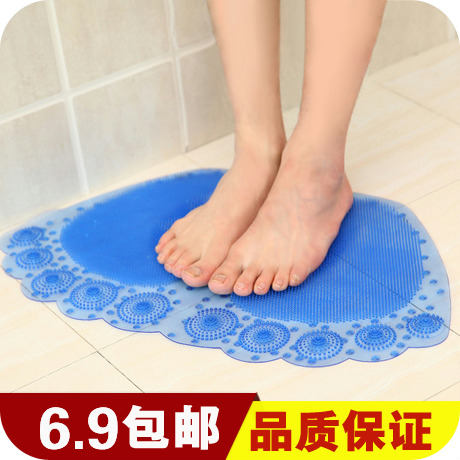 包邮大脚丫PVC按摩浴室防滑垫 防滑淋浴垫 卫生间洗澡吸盘地垫