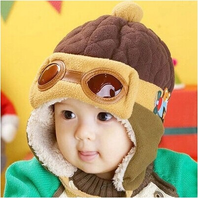 【天天特价】6-48个月宝宝秋冬加绒帽护耳雷锋帽保暖时尚飞行员帽