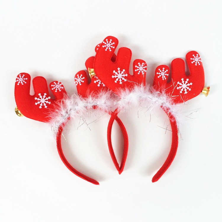 圣诞耳朵带铃铛头箍头扣 节日化妆装扮道具 圣诞节用品装饰品