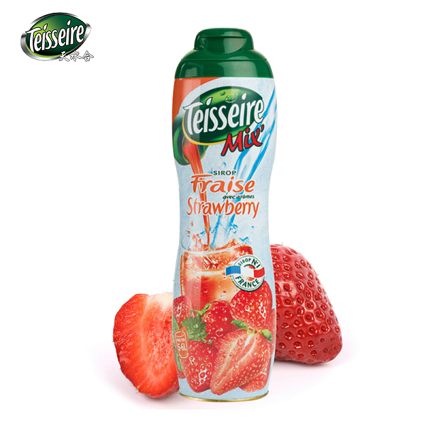 法国原装进口 Teisseire全天然浓缩果浆100%草莓味浓缩果汁600ml