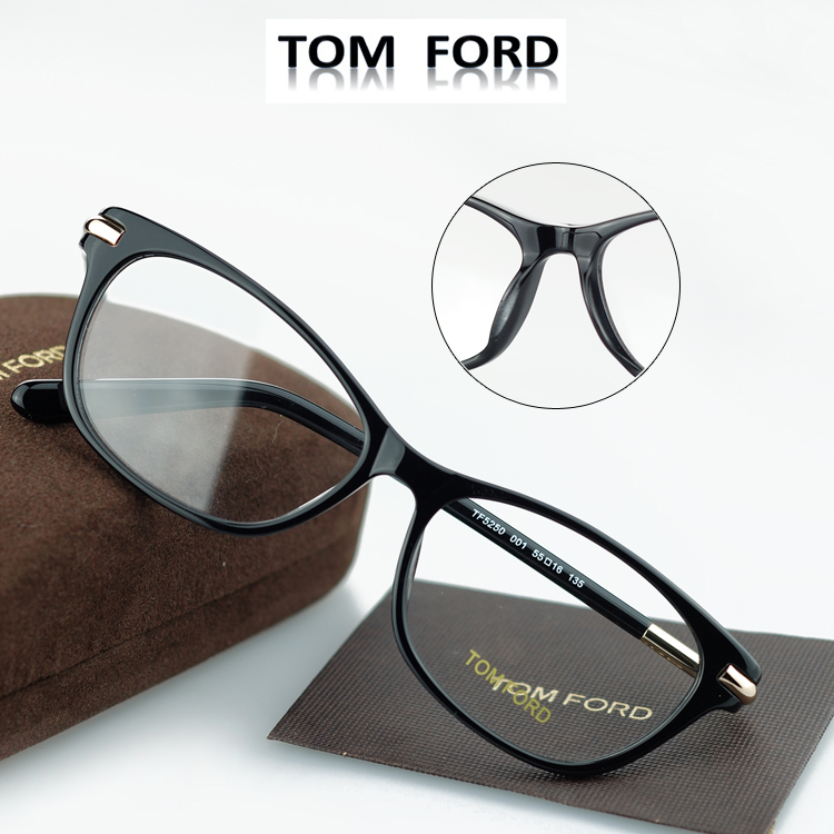 板材全框近视眼镜架tomford汤姆福特TF5250男女中性猫眼框弹簧腿