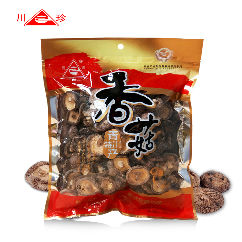 川珍 香菇新品 干货蘑菇 四川土特产 青川优质香菇250G*2袋 包邮