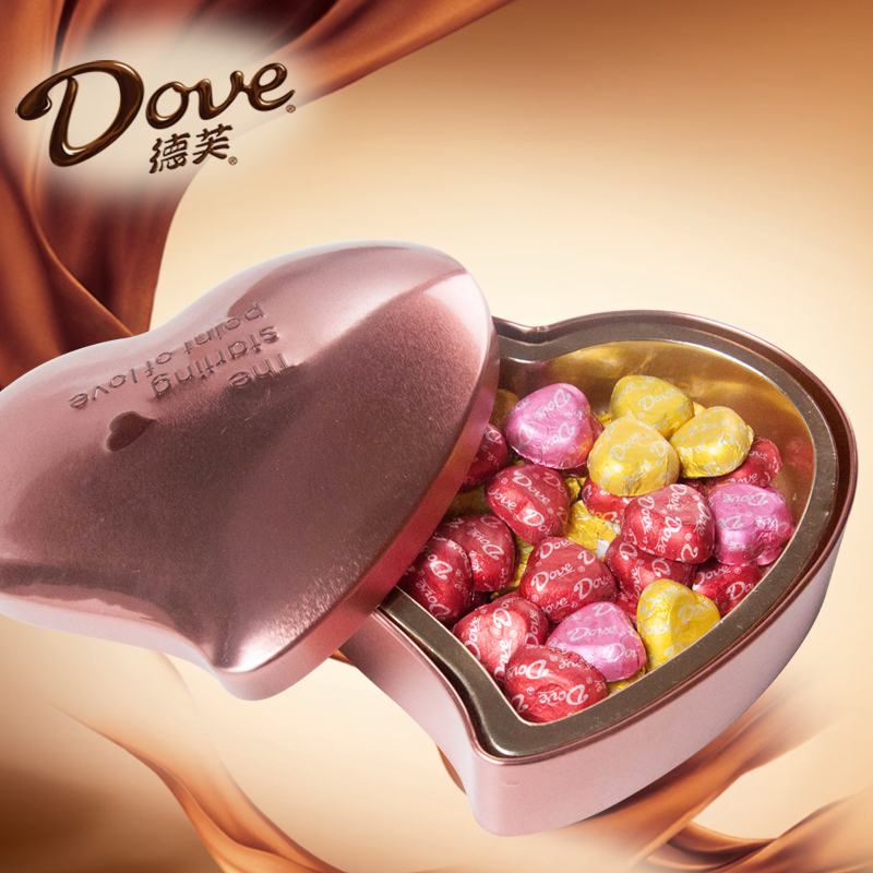 包邮Dove创意德芙巧克力礼盒装220g心语铁盒春节生日礼物送女朋友
