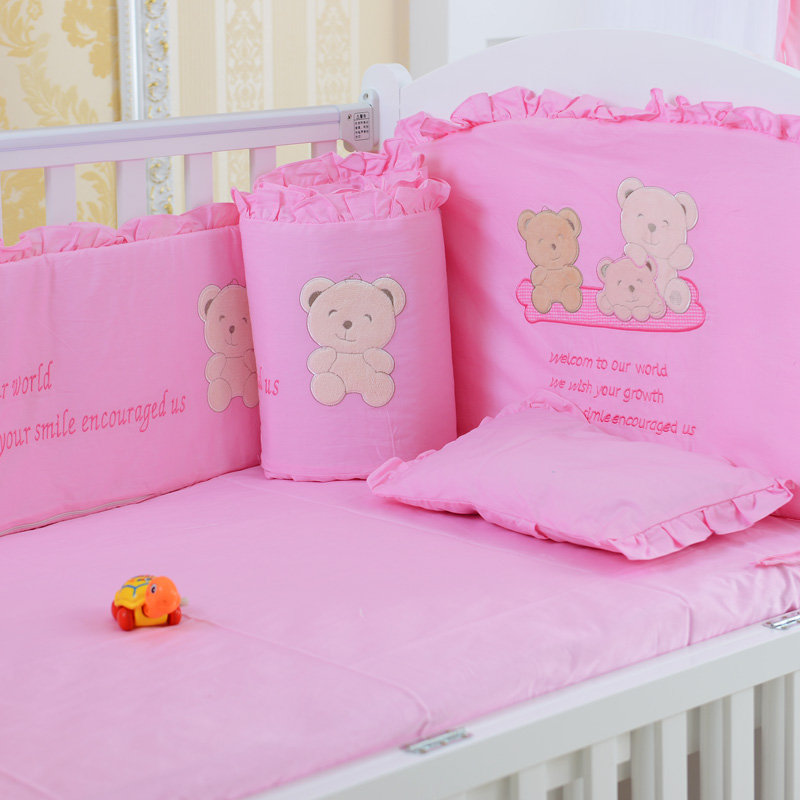 纯棉可拆洗婴儿床品六件套纯棉宝宝床围儿童床品套件