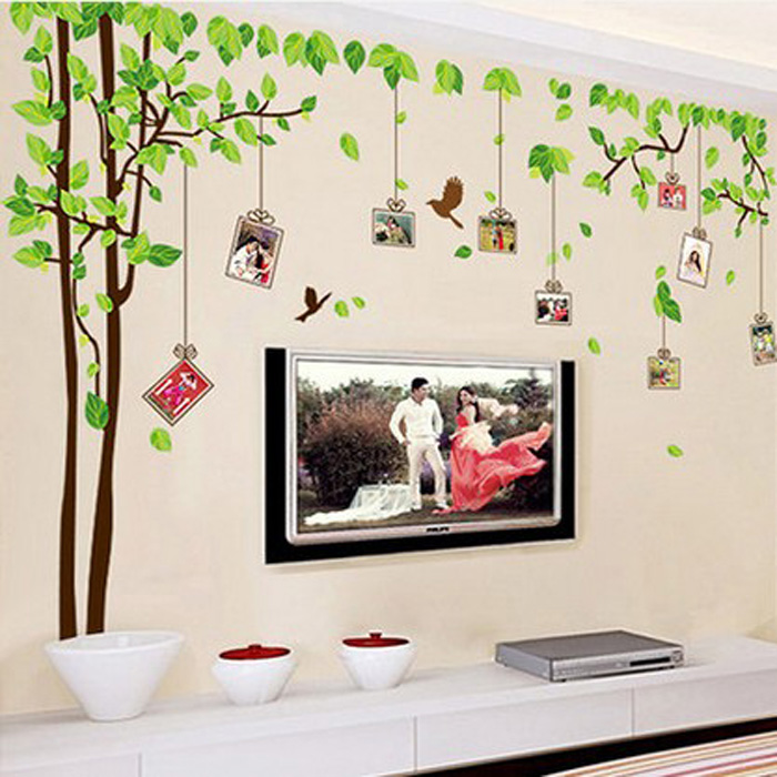 超大创意照片墙贴相框贴画客厅卧室温馨墙壁贴纸儿童房墙画相片树