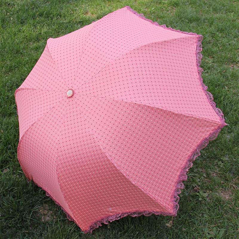 宝丽姿 蕾丝花边三折叠 防晒遮阳伞防紫外线 晴雨伞