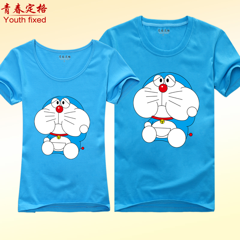 青春 新款哆啦A梦卡通短袖 创意小叮当T恤 纯棉半袖个性潮韩版