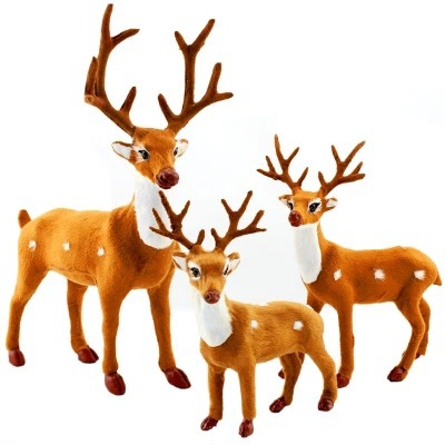 圣诞节日装饰品 仿真鹿 圣诞鹿   圣诞树装饰小鹿 梅花站鹿