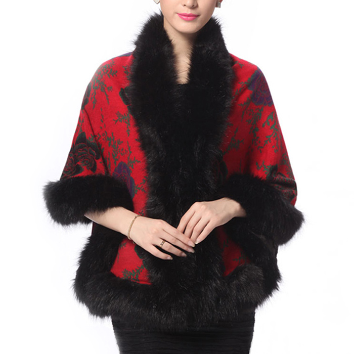 2014新款 大码毛衣外套 女 秋冬 蝙蝠针织开衫印花斗篷披肩妈妈装