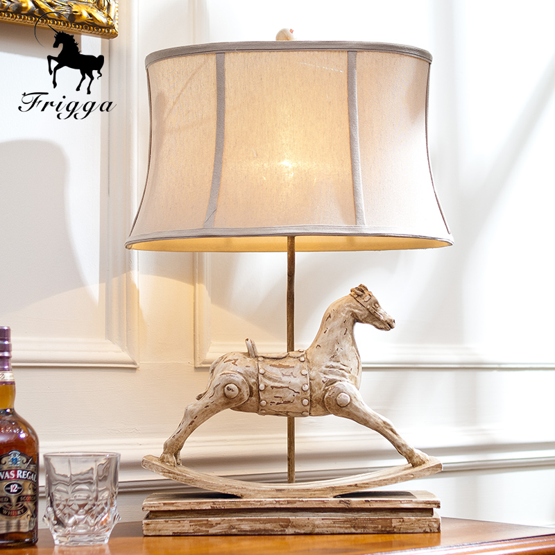 费芮嘉 塔莎维特欧式美式乡村树脂木马客厅卧室床头创意装饰台灯