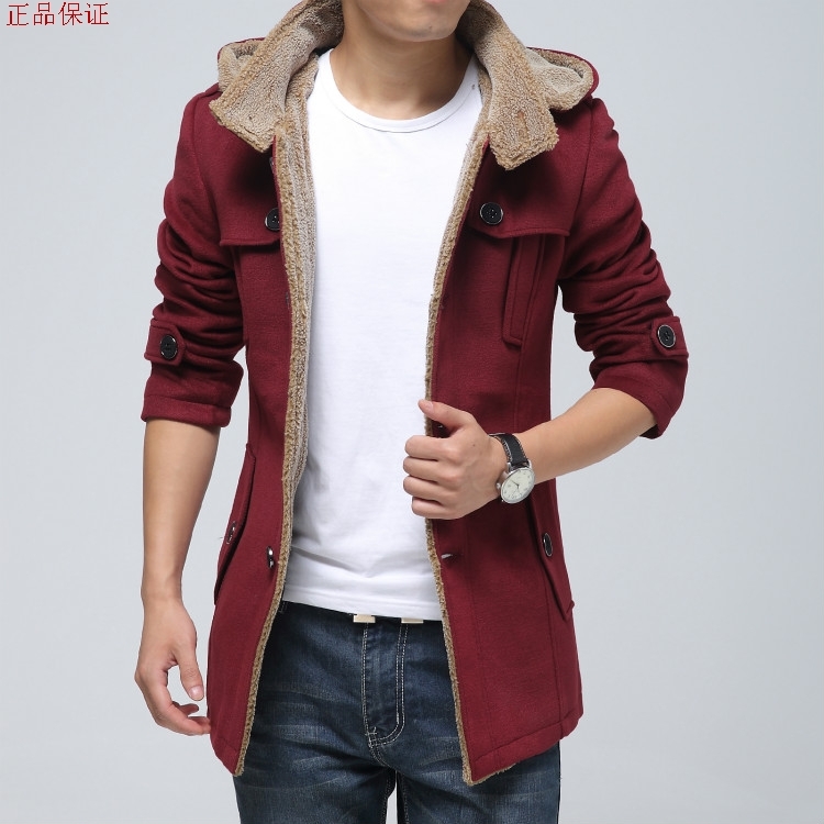 Zara男士冬季加厚外套 韩版修身青年中长款风衣 男装羊毛大衣潮
