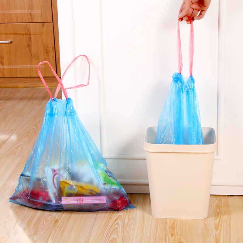 欧凯斯 加厚自动收口垃圾袋 手提点断式家用厨房穿绳环保垃圾袋