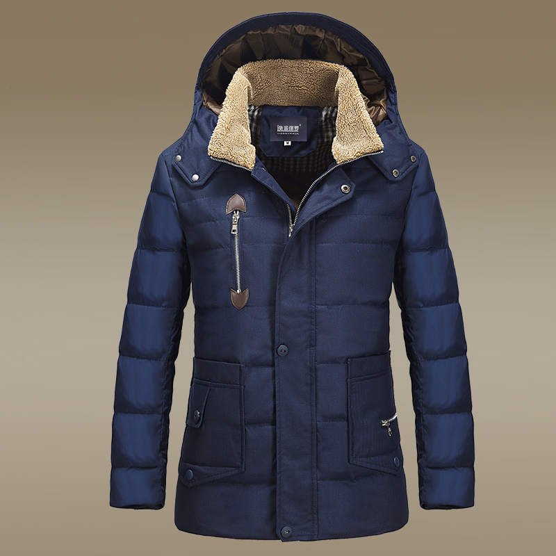 2014冬装新款海澜之傢男士羽绒服青年韩版修身中长款加厚男装外套