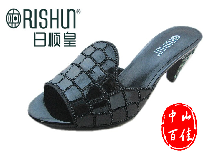 2015新款日顺皇性感优雅格子时尚鱼嘴凉鞋 舒适锥形跟女鞋855-2